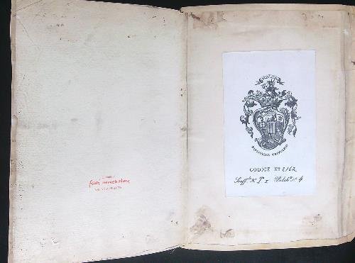 Biblioteca Trivulzio Codice n 2/62 Scaff.le n T-I Palchto n. …