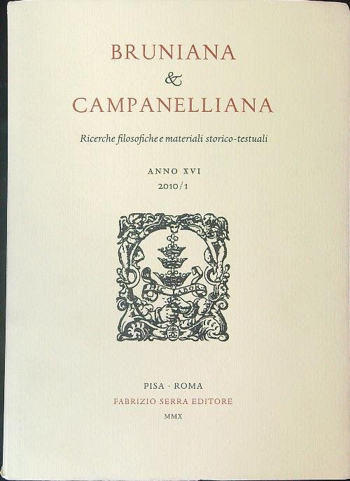 Bruniana & Campanella Anno XVI 2010 / 1