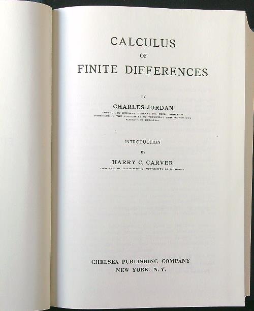 Calculus of Finite Differences