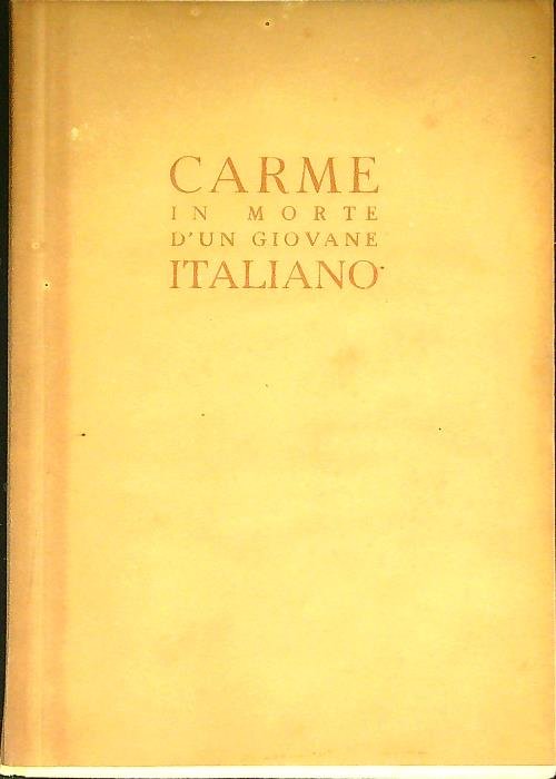 Carme in morte d'un giovane italiano