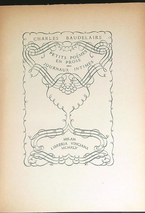 Charles Baudelaire Petits poemes en prose Journaux intimes