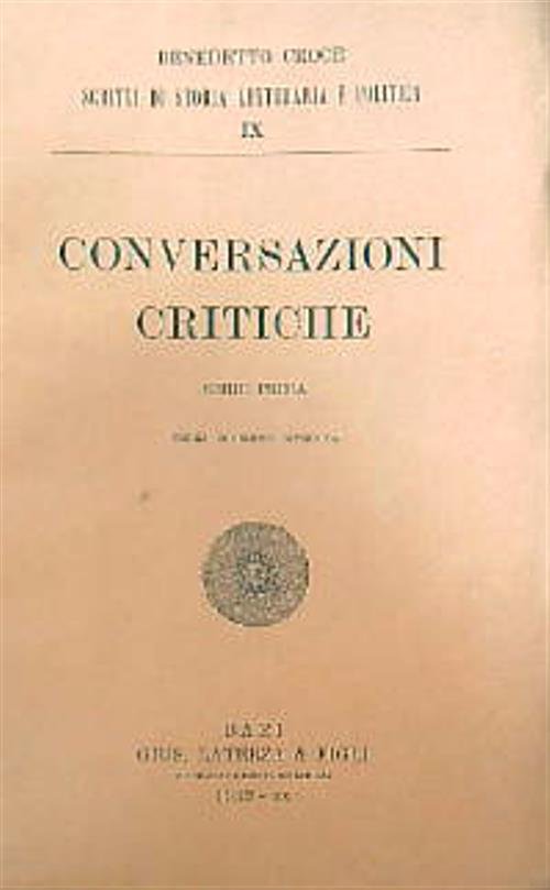Conversazioni critiche. Serie prima
