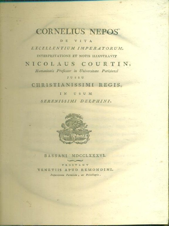 Cornelius Nepos de vita excellentum imperatorum