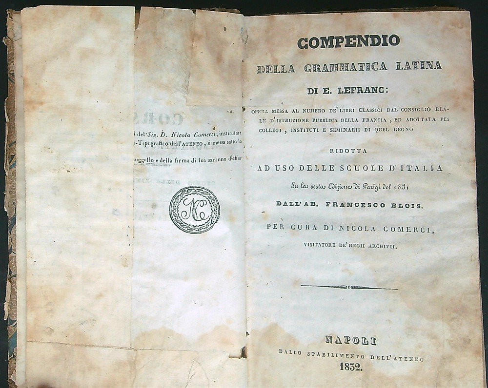 Corso d'insegnamento elementare Compendio grammatica latina | Immagine principale
