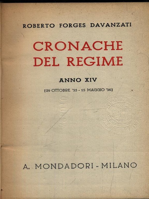 Cronache Del Regime vol. III Anno XIV | Immagine Gallery 2