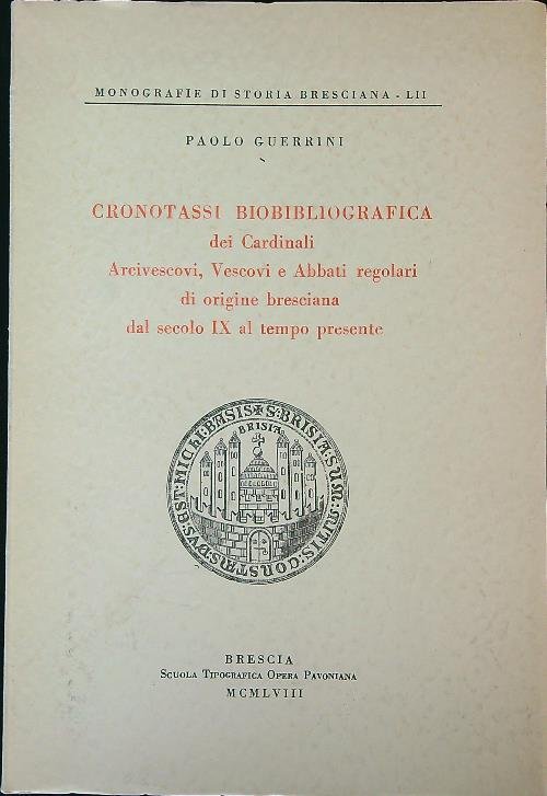 Cronotassi biobibliografica dei Cardinali, Arcivescovi, Vescovi