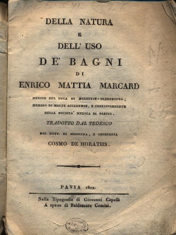 Della natura e dell'uso de' bagni