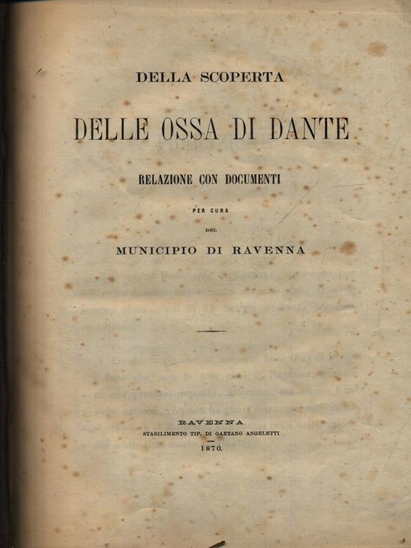 Della scoperta delle ossa di Dante