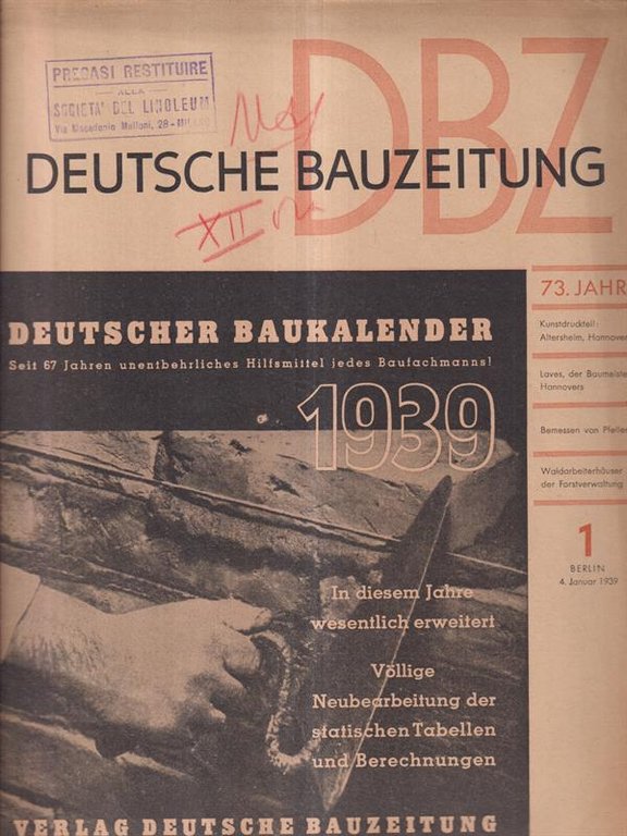 Deutsche Bauzeitung 1 - 4 Januar 1939