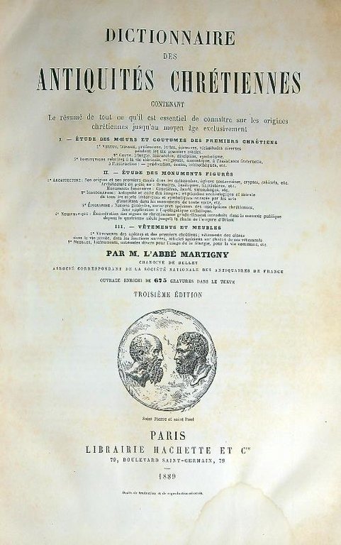 Dictionnaire des antiquites chretiennes