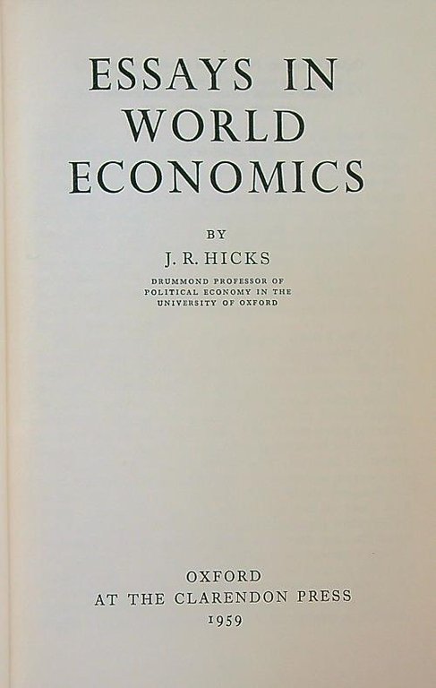 Essays in World Economics