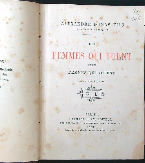 Femmes qui tuent et les femmes qui votent