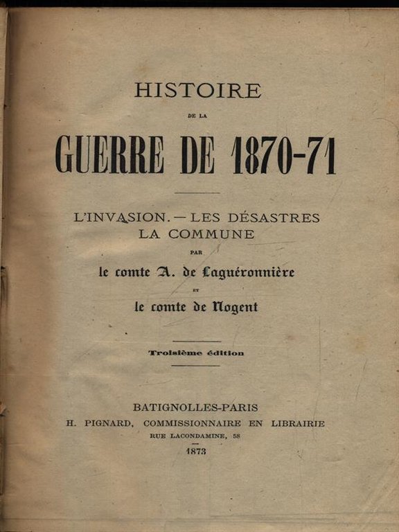 Histoire de la guerre de 1870-71