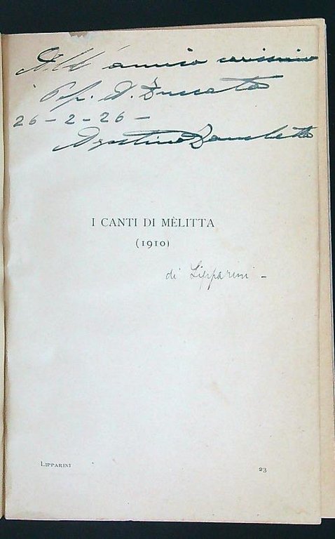 I canti di Melitta 1910