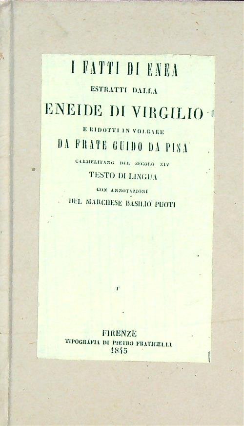 I fatti di Enea estratti dalla Eneide di Virgilio | Immagine principale