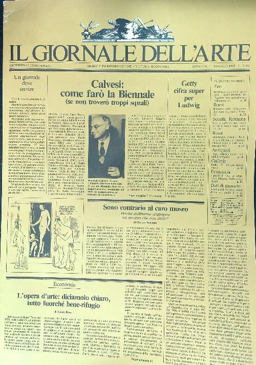 Il giornale dell'arte Anno I N. 1 Maggio 1983