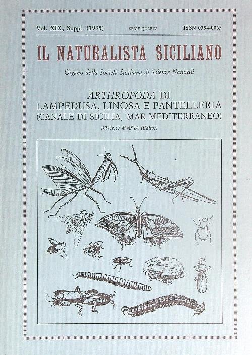 Il naturalista siciliano. Arthropoda di Lampedusa, Linosa. Vol XIX Supp …