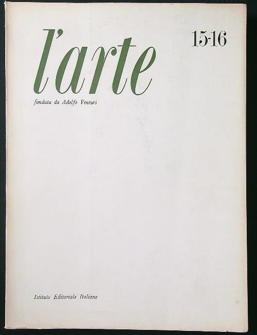 L'arte n. 15-16/1971