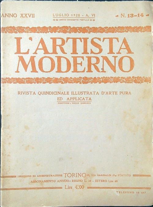 L'artista moderno n. 13-14/luglio 1928