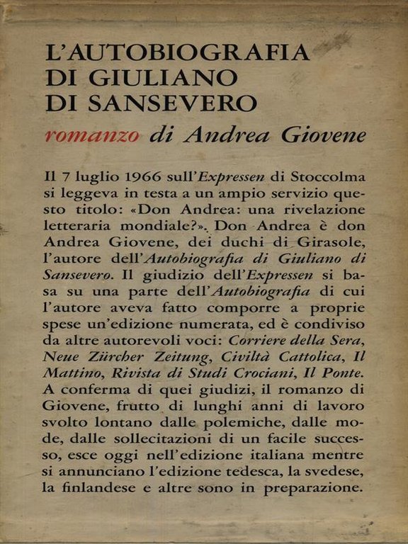 L'autobiografia di Giuliano di Sansevero