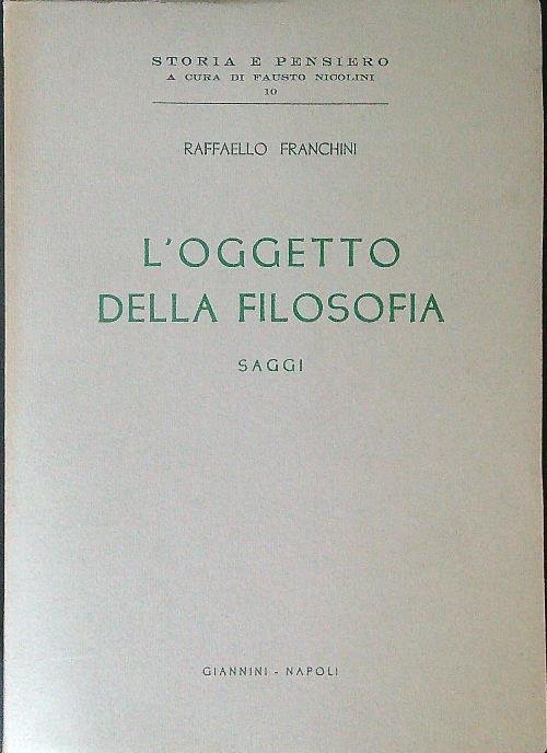 L'oggetto della filosofia Saggi