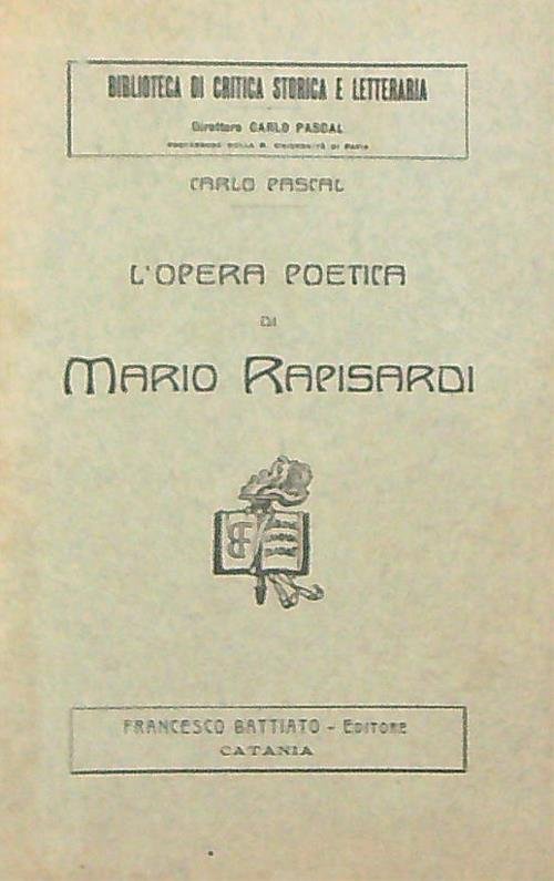 L'opera poetica di Mario Rapisardi