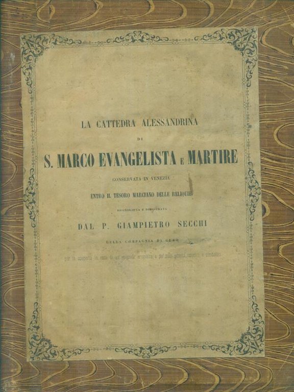 La cattedra alessandrina di S.Marco Evangelista e martire