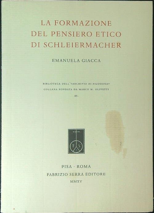 La formazione del pensiero etico di Schleiermacher