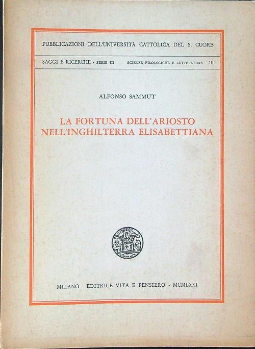 La fortuna dell'Ariosto nell'Inghilterra Elisabettiana