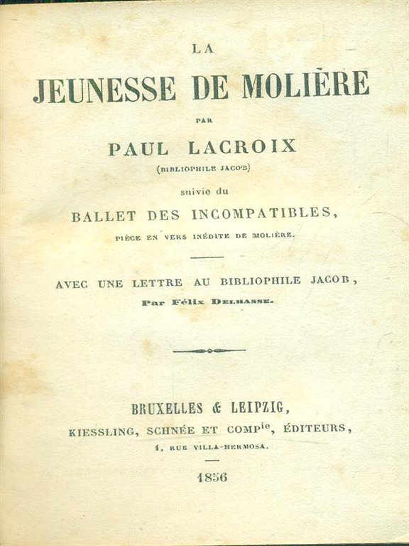 La jeunesse de Moliere