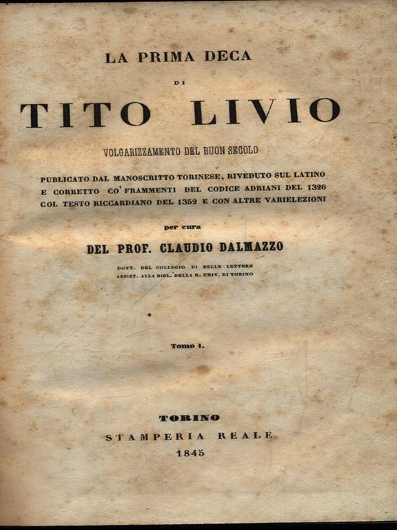 La prima deca di Tito Livio 2vv