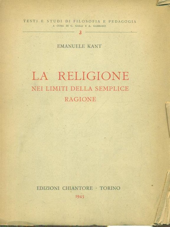 La religione nei limiti della semplice ragione