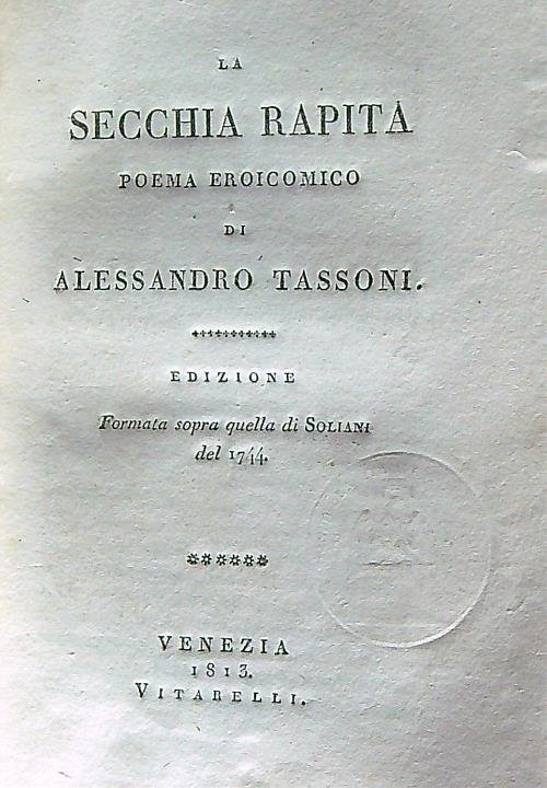 La secchia rapita poema eroicomico