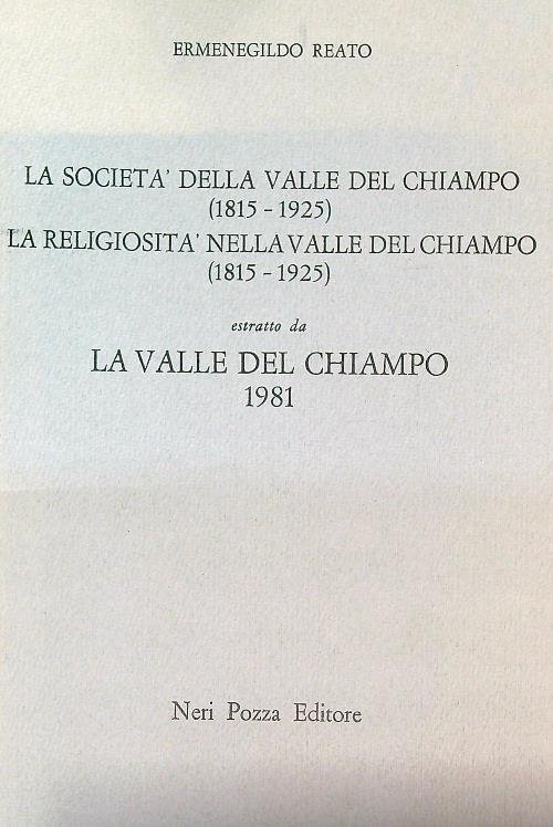 La societa' della valle del chiampo 1815-1925