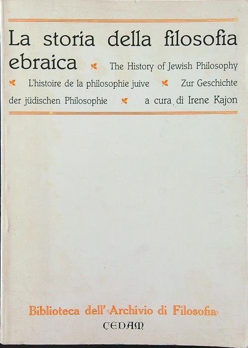 La storia della filosofia ebraica