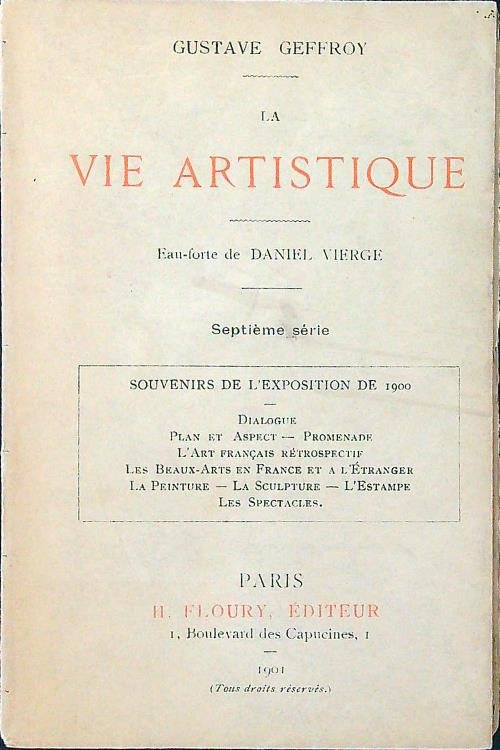 La vie artistique. Septieme serie
