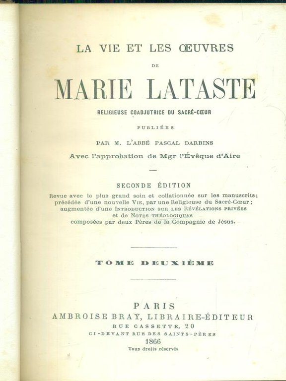 La vie et les oeuvres de Marie Lataste 2vv | Immagine Gallery 2