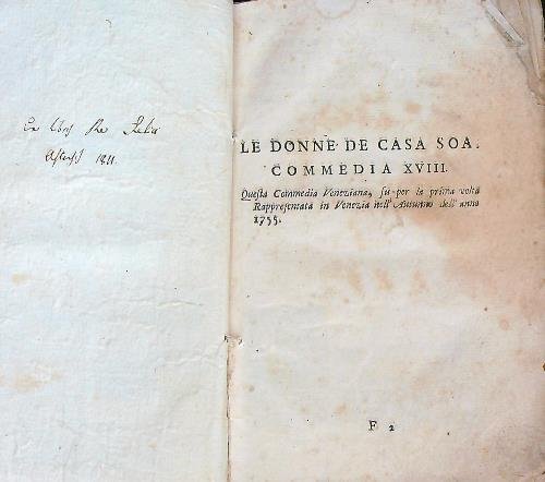 Le donne de casa soa. Commedia XVIII