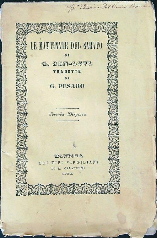 Le mattinate del sabato di G. Ben-Levi
