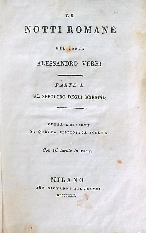 Le notti romane. Parte I. Al sepolcro de' Scipioni