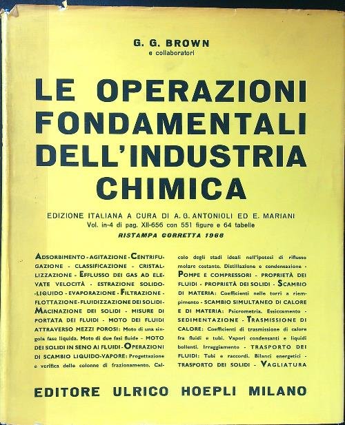 Le operazioni fondamentali dell'industria chimica 