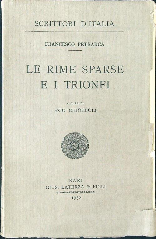 Le rime sparse e i trionfi