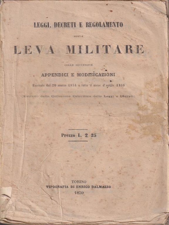 Leggi, decreti e regolamento sulla leva militare