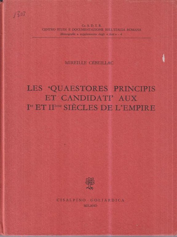 Les quaestores principis et candidati aux I et II siecles …