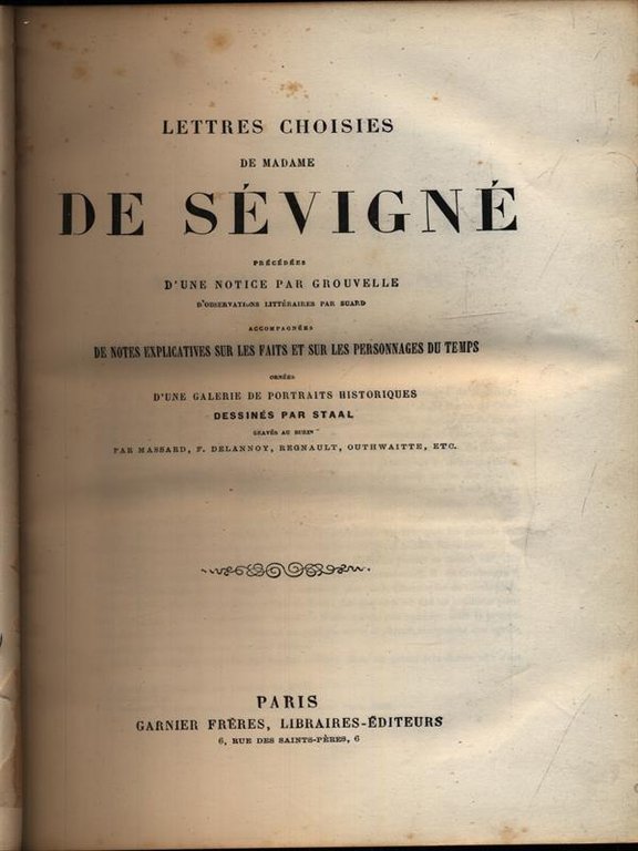 Lettres choises de Madame Sevigne'