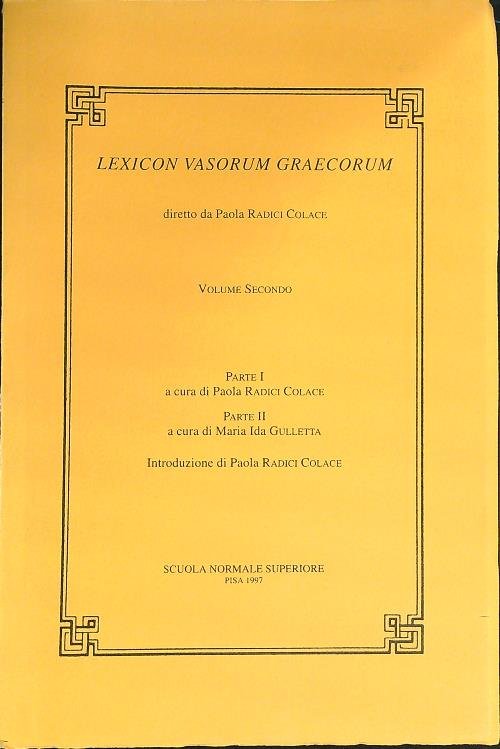 Lexicon vasorum graecorum. Vol. 2