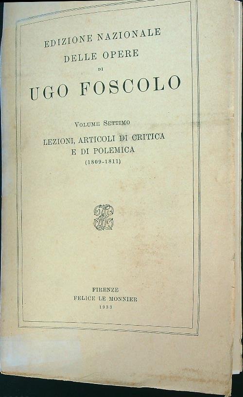 Lezioni, articoli di critica e di polemica : 1809-1911. Da …