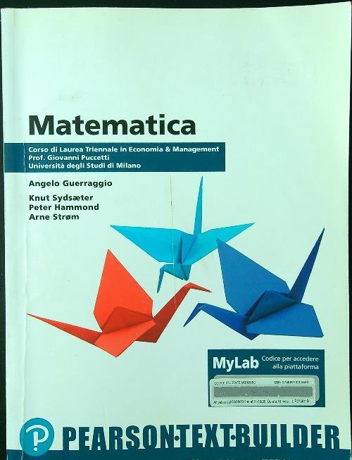 Matematica. Corso di laurea triennale in Economia e Management