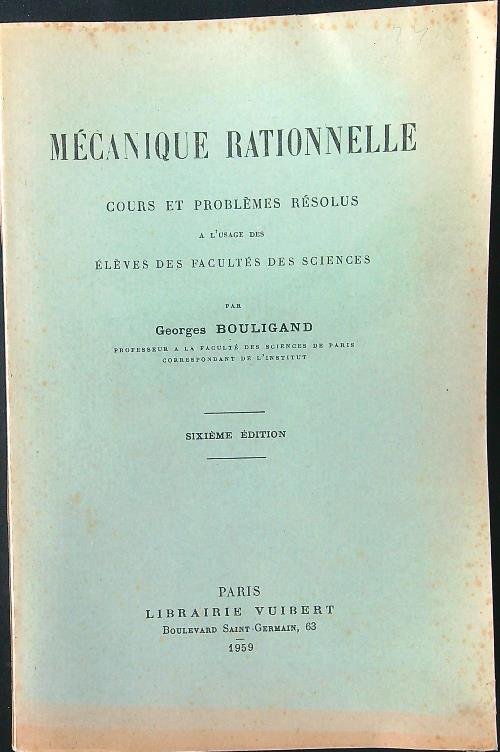 Mecanique rationnelle | Immagine principale