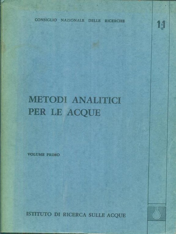 Metodi analitici per le acque vol. 1